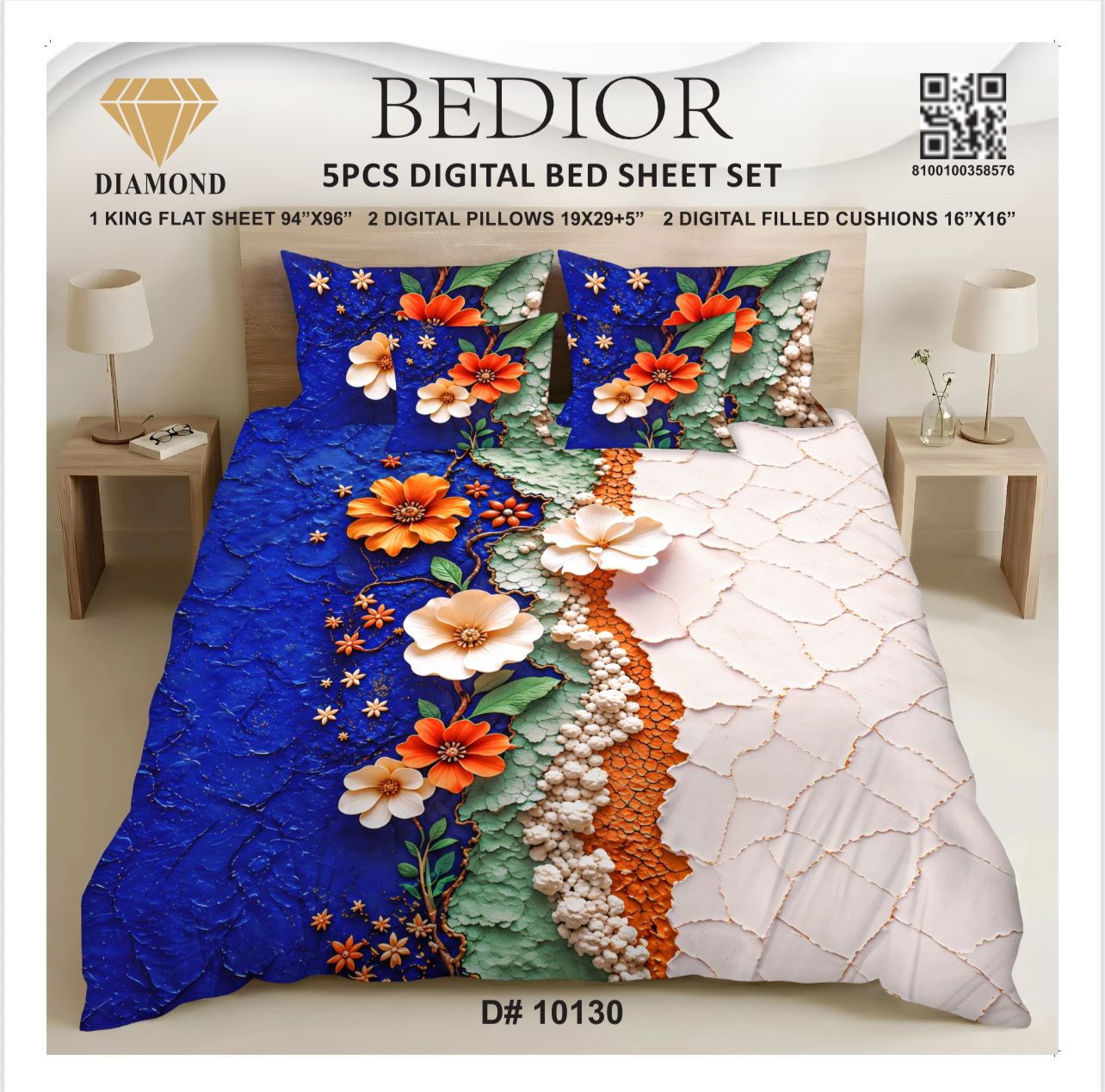 BEDIOR 5PCS DIGITAL BED SHEET SET 10130