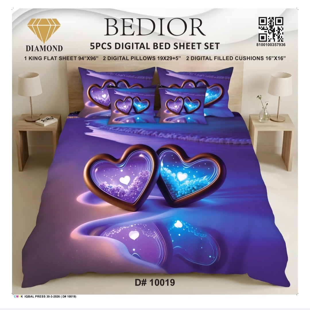 BEDIOR 5PCS DIGITAL BED SHEET SET 10019