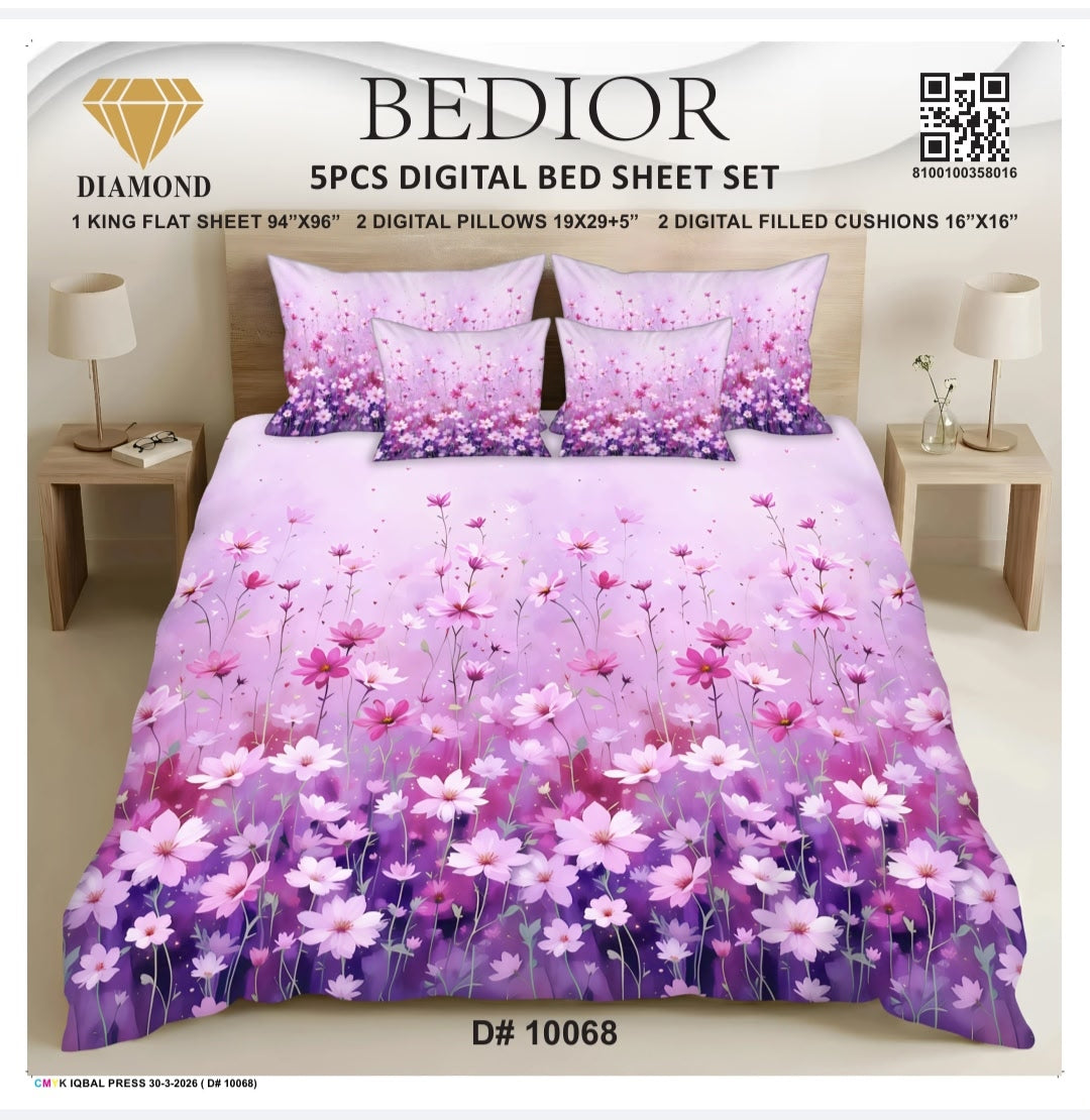 BEDIOR 5PCS DIGITAL BED SHEET SET 10068