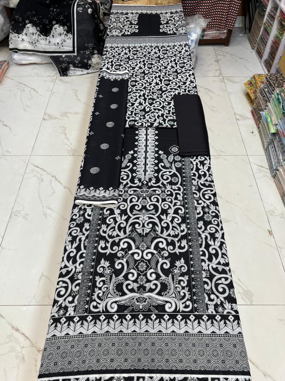 Black Series Lawn 3 Piece With Lawn dupatta