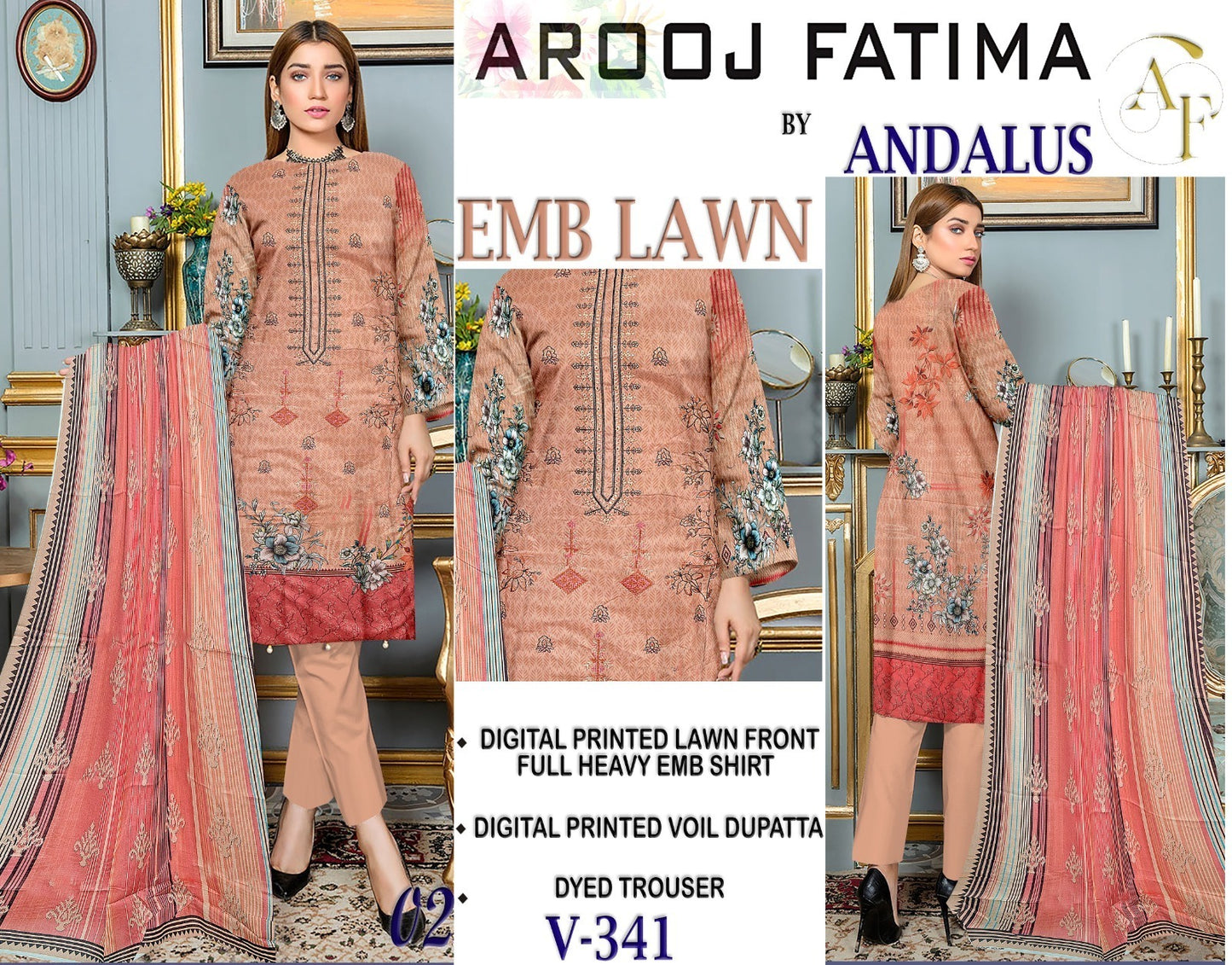 Vol 341 – ANDALUS BY AROOJ FATIMA 3 PC