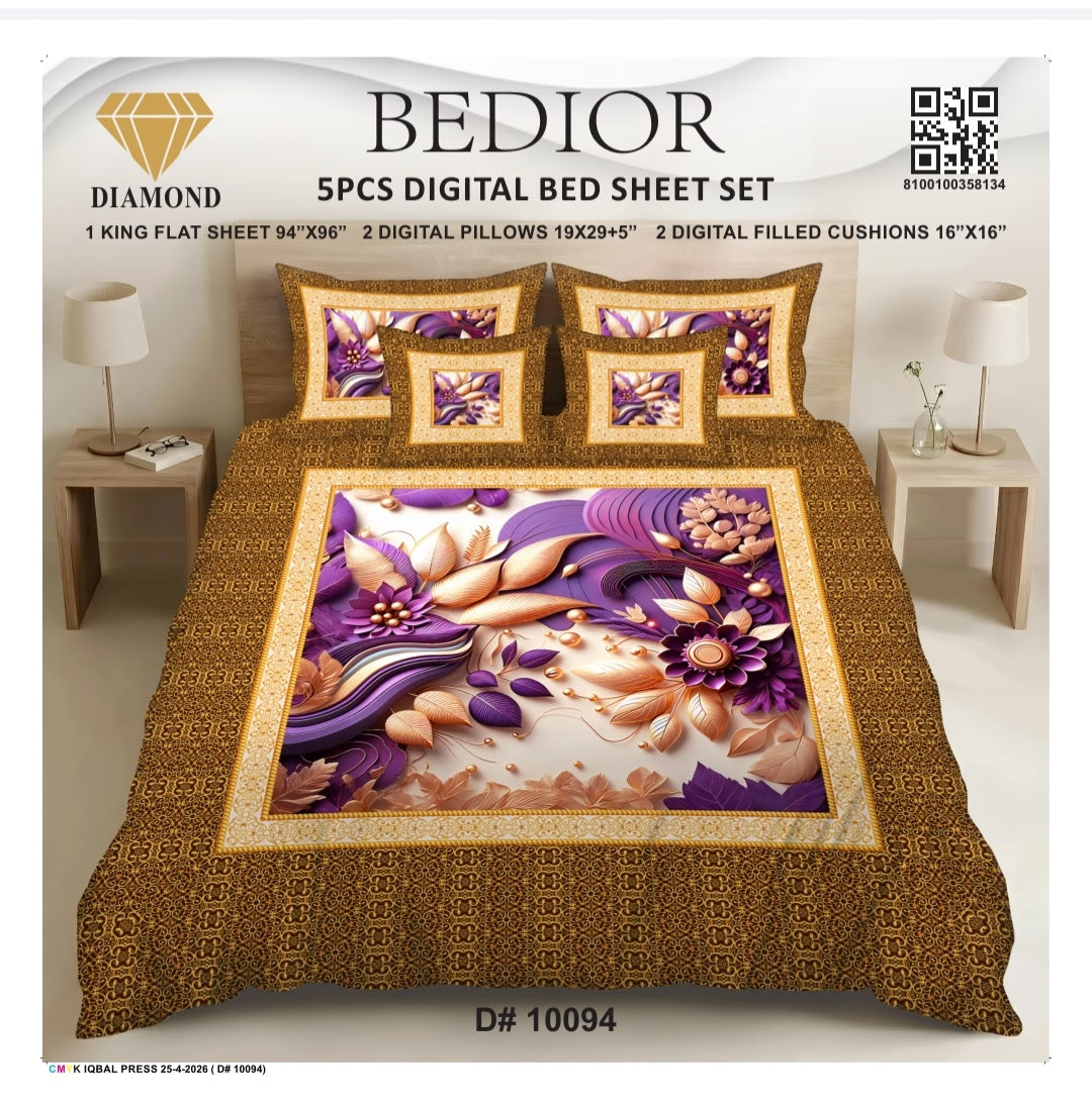 BEDIOR 5PCS DIGITAL BED SHEET SET 10094