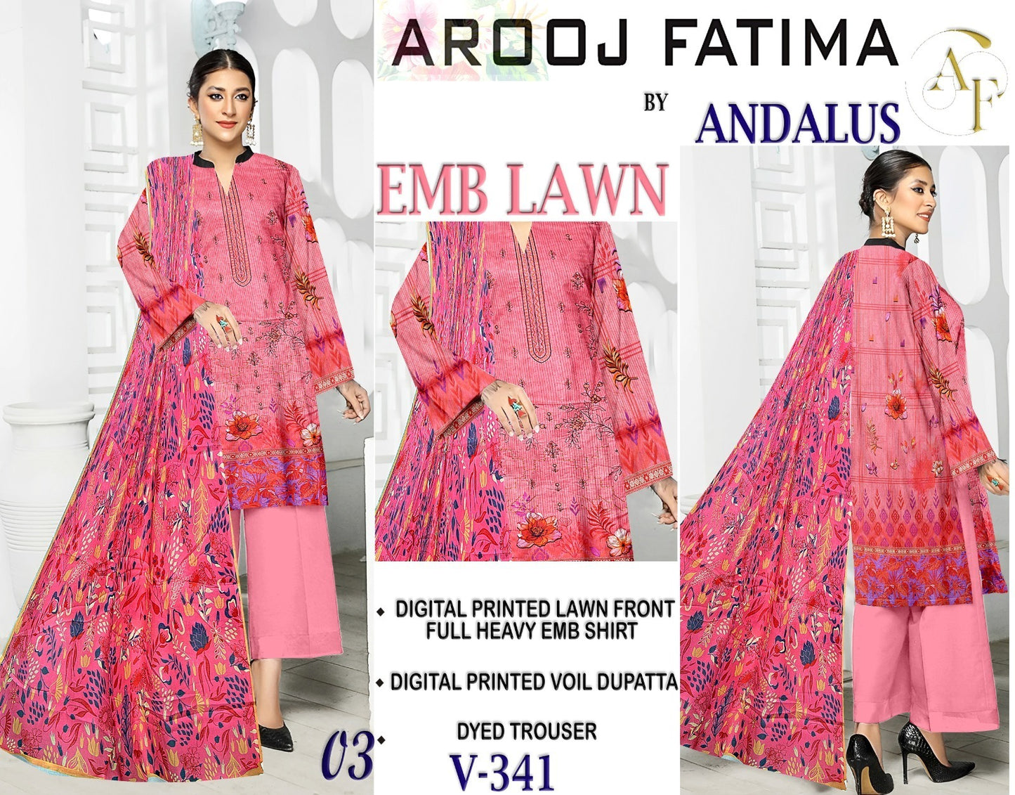 Vol 341 – ANDALUS BY AROOJ FATIMA 3 PC