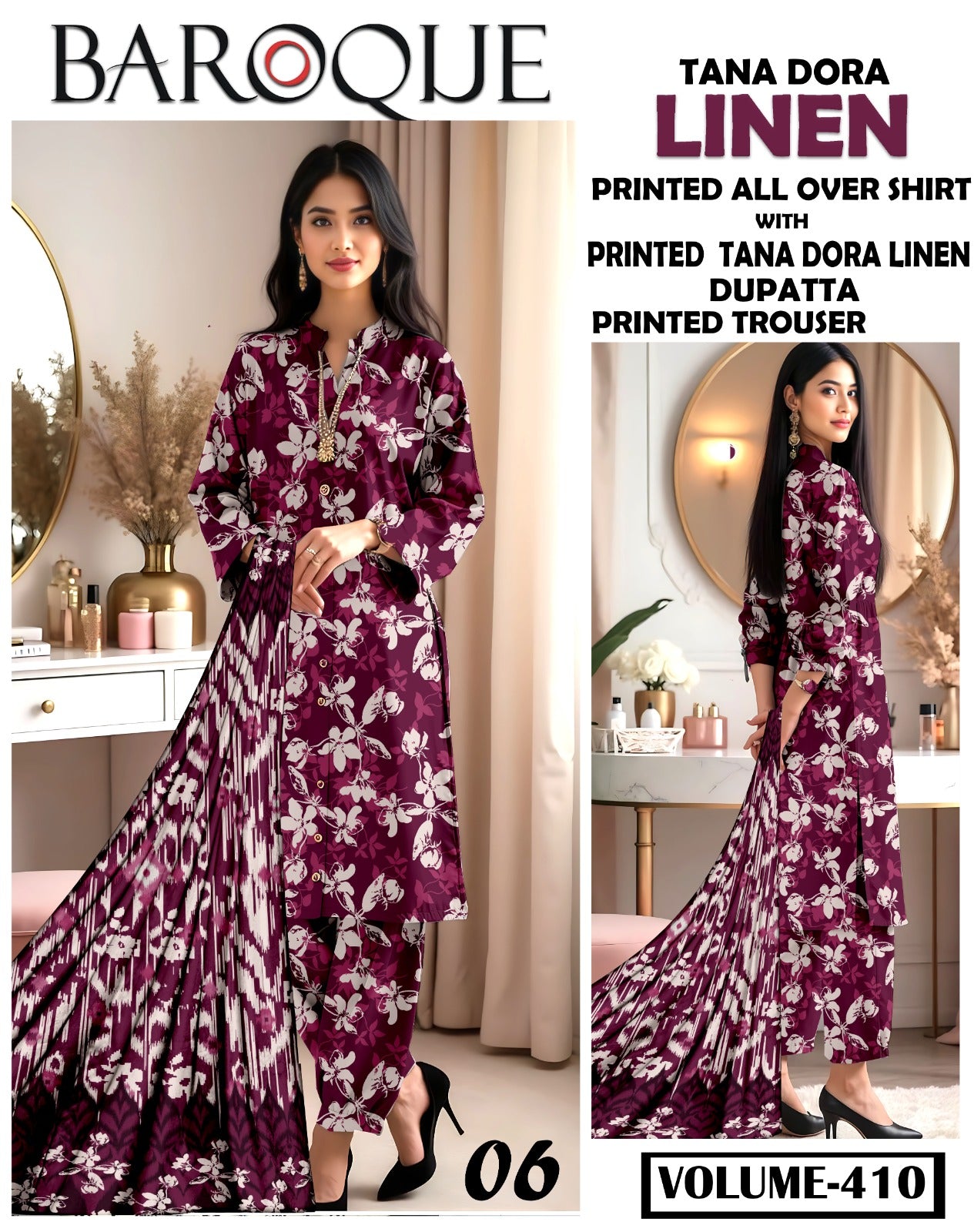 Baroque Doria linen 3PC