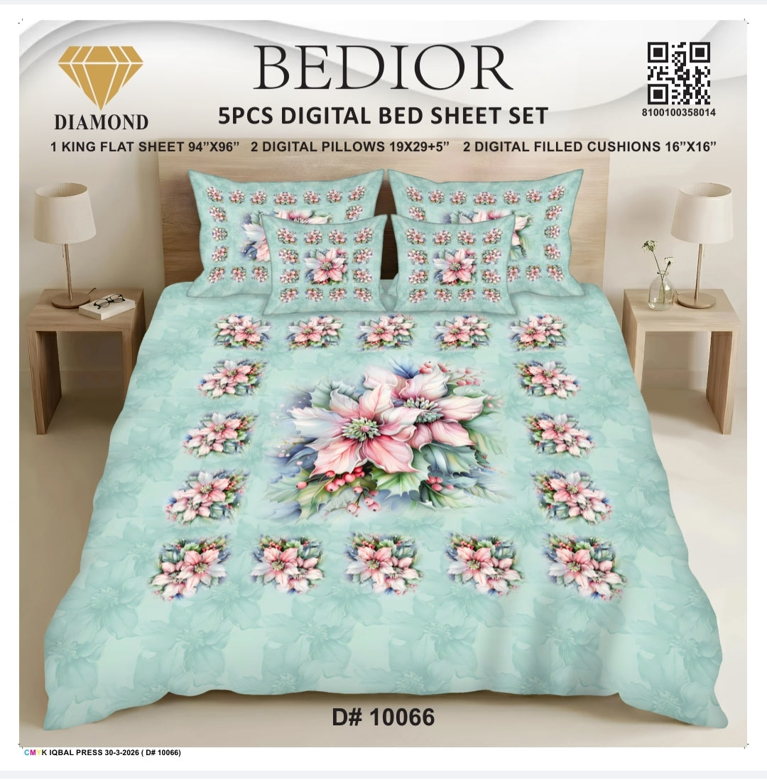 BEDIOR 5PCS DIGITAL BED SHEET SET 10066