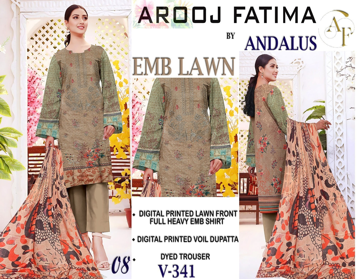 Vol 341 – ANDALUS BY AROOJ FATIMA 3 PC