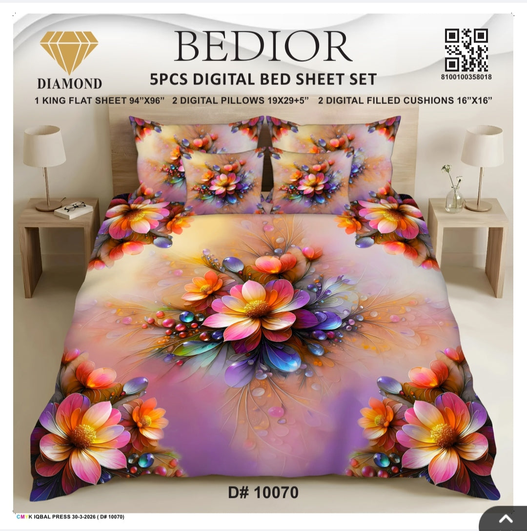 BEDIOR 5PCS DIGITAL BED SHEET SET 10070
