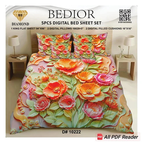 BEDIOR 5PCS DIGITAL BED SHEET SET 10222