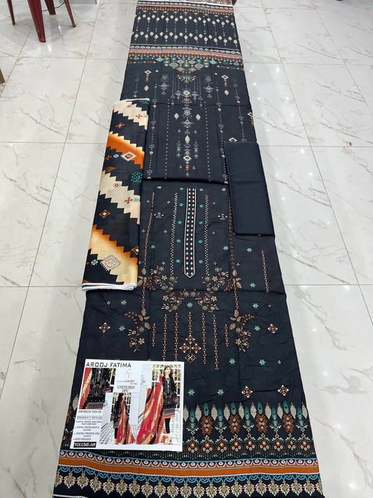 Arooj Fatima Lawn EMB 3PC – Luxury Summer Wear