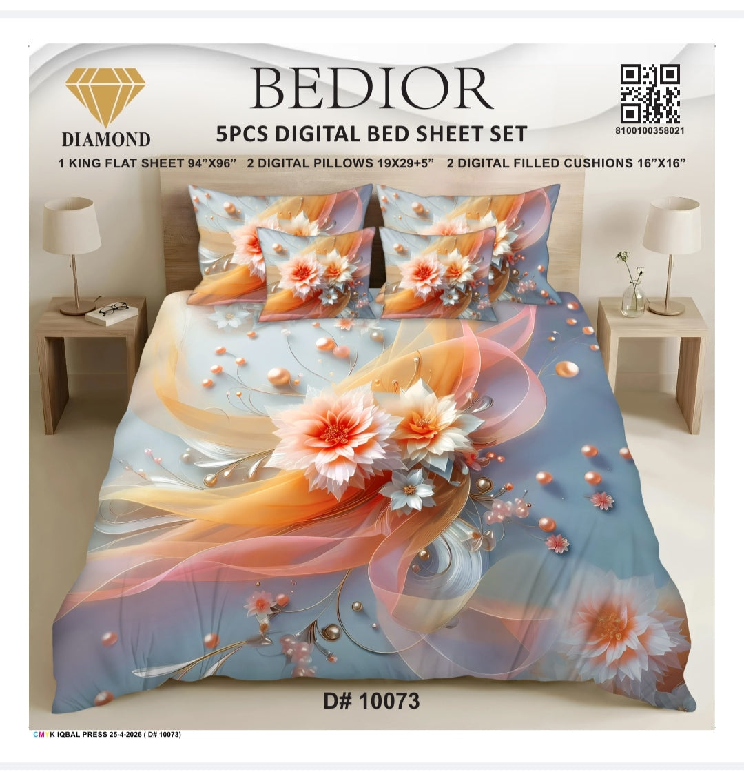 BEDIOR 5PCS DIGITAL BED SHEET SET 10073