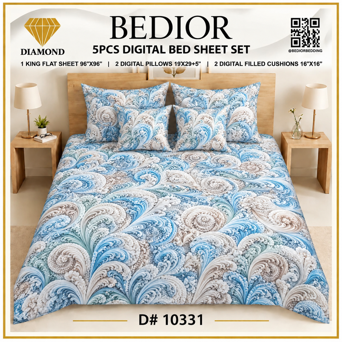 BEDIOR 5PCs DIGITAL BED SHEET SET 10331
