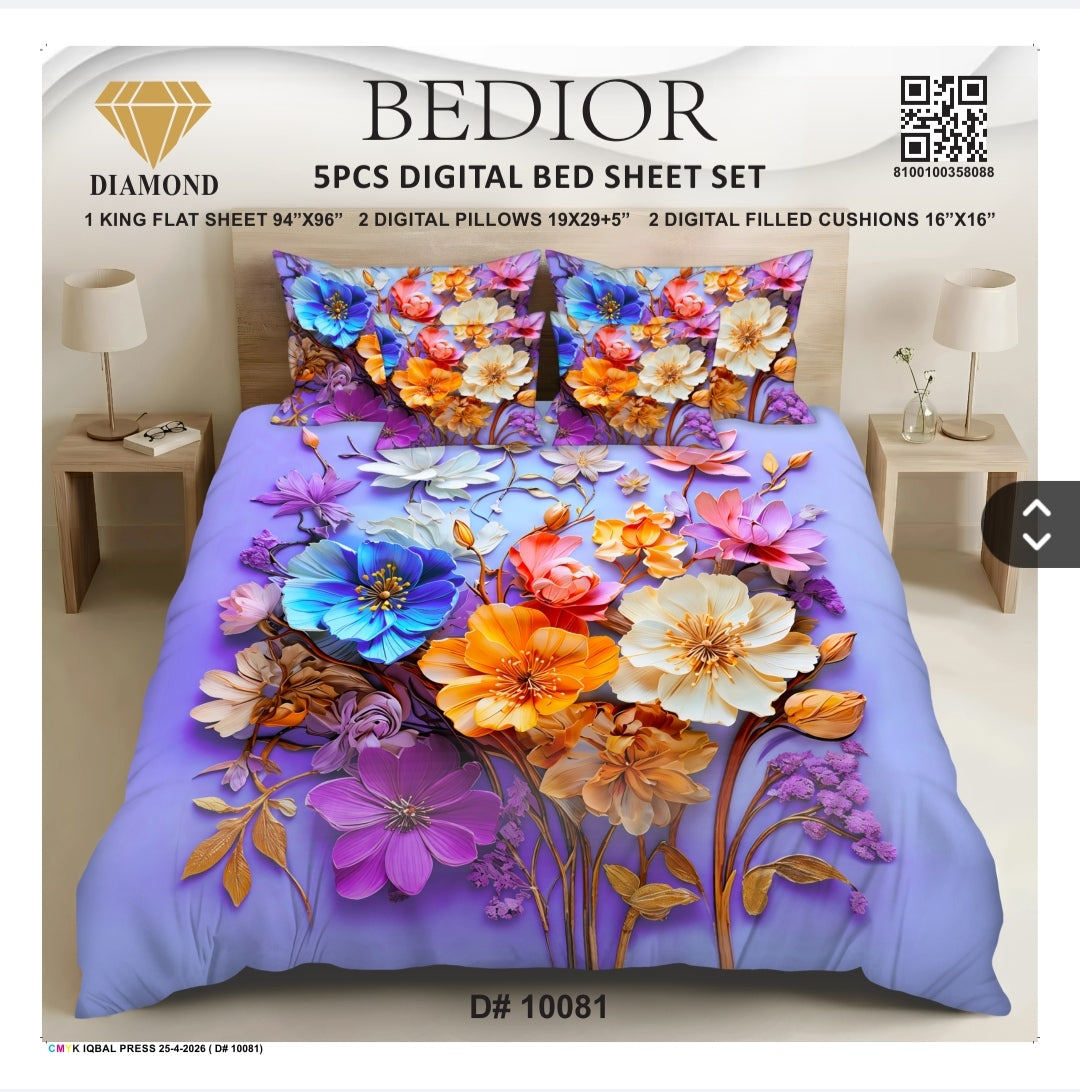 BEDIOR 5PCS DIGITAL BED SHEET SET 10081