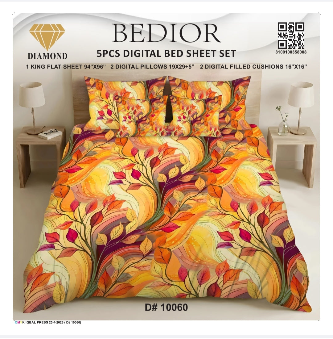 BEDIOR 5PCS DIGITAL BED SHEET SET 10060