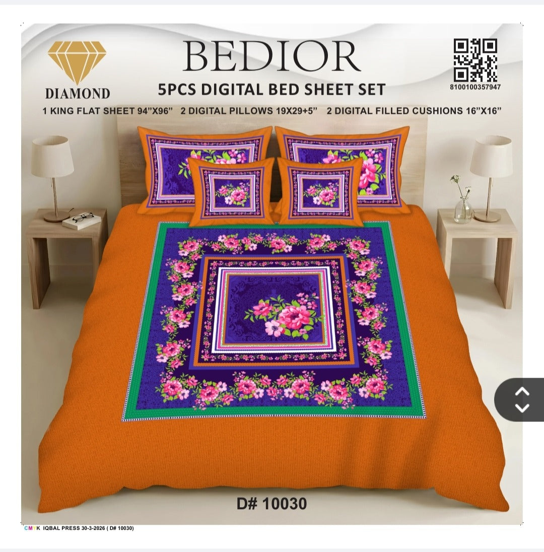BEDIOR 5PCS DIGITAL BED SHEET SET 10030