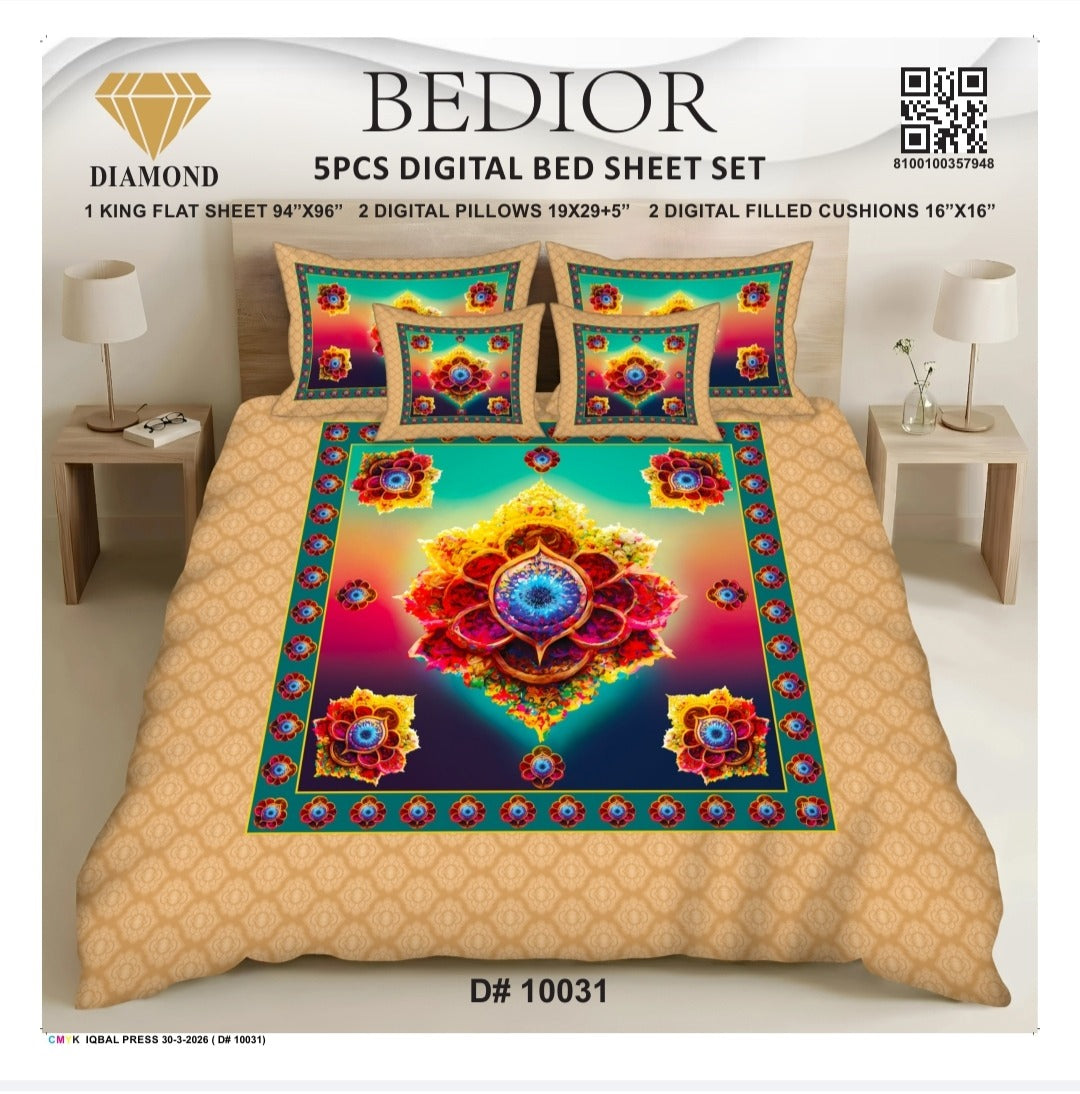 BEDIOR 5PCS DIGITAL BED SHEET SET 10031