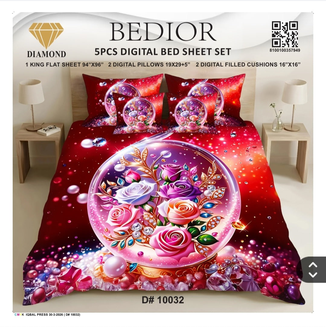 BEDIOR 5PCS DIGITAL BED SHEET SET 10032