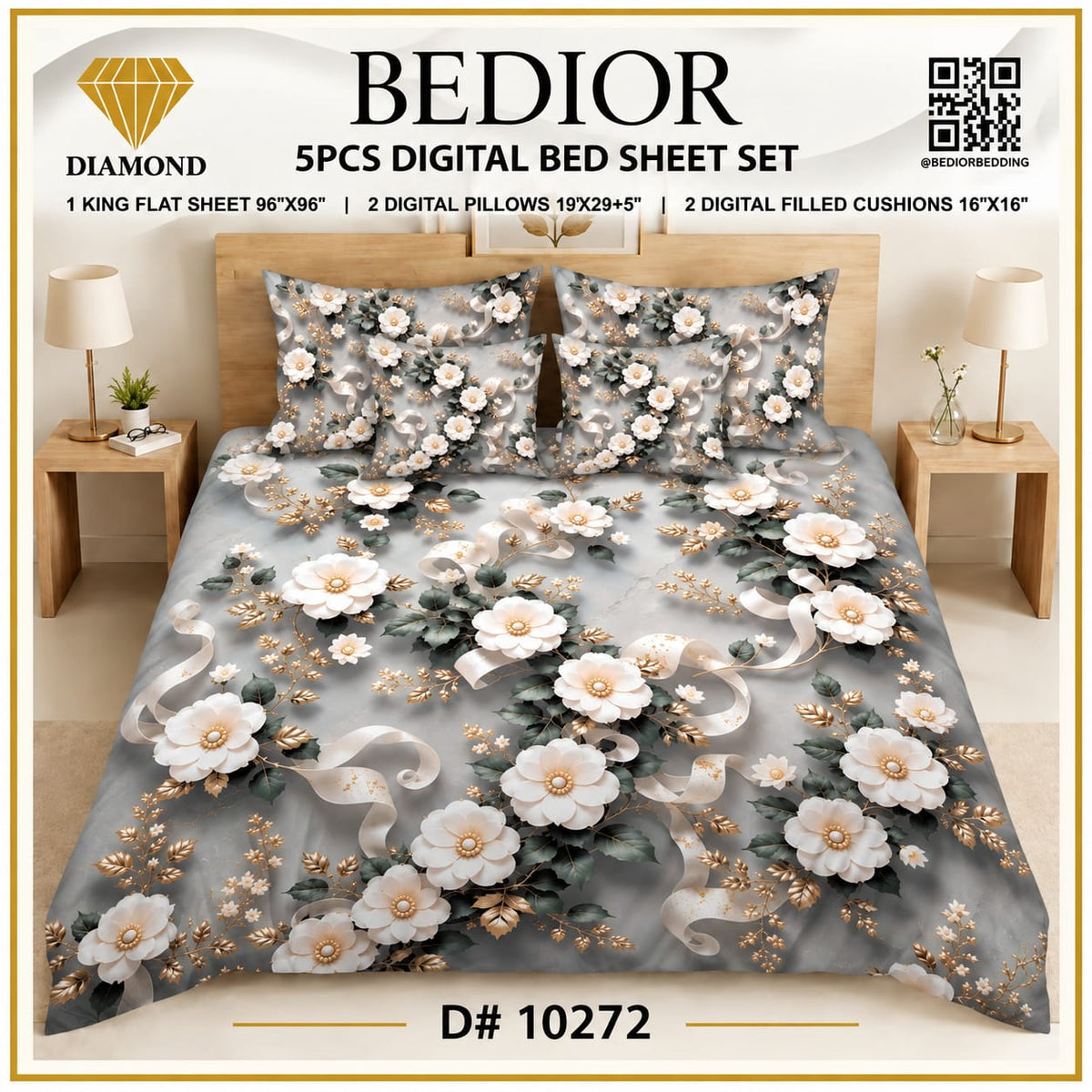 BEDIOR 5PCs DIGITAL BED SHEET SET 10272