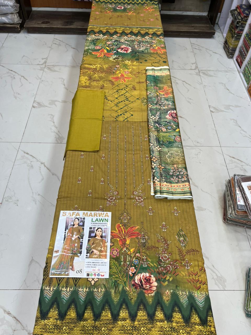 Safa Marwa Original Lawn 3-PC Embroidered Collection