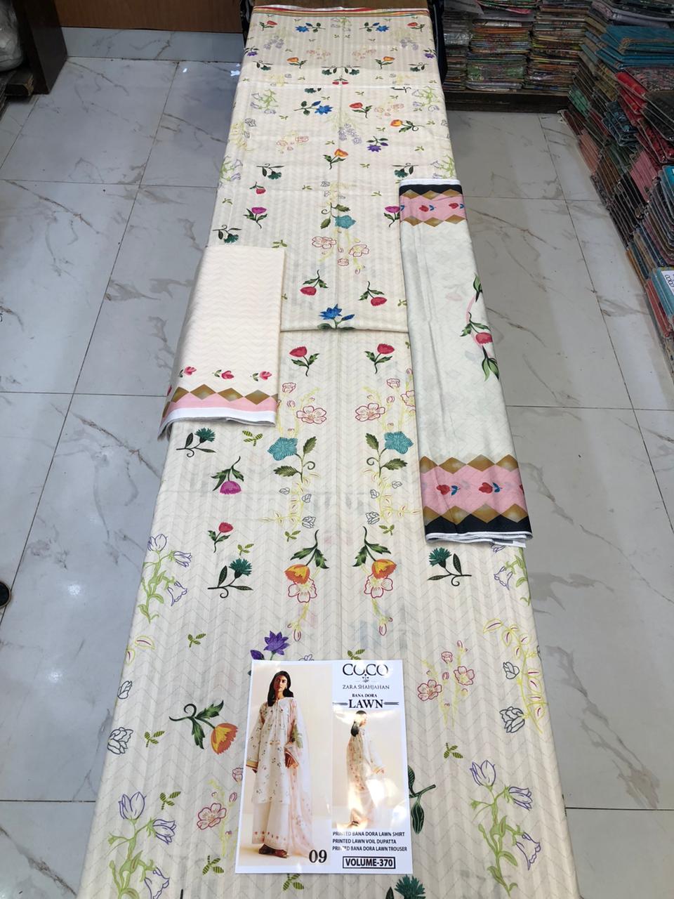 COCO ZARA SHAHJAHAN BANA DORA LAWN 3PC