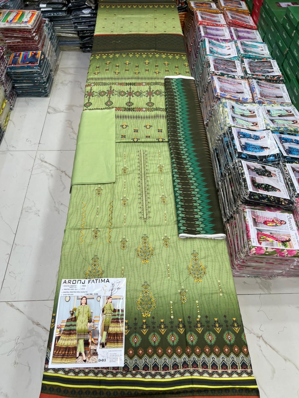 AROOJ FATIMA EMB Lawn – Original 3PC