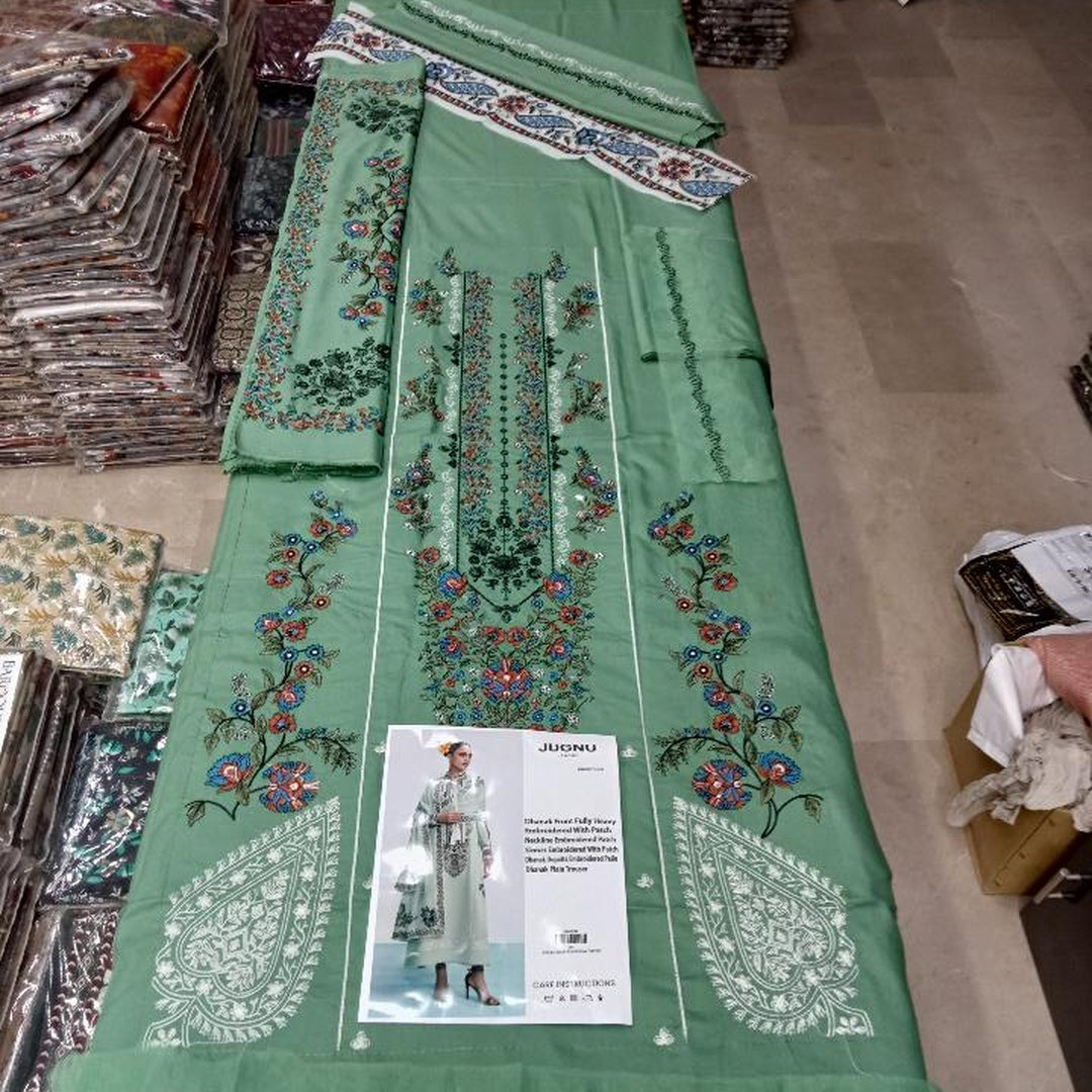 Luxury Dhanak Embroidered 3-Piece Suit