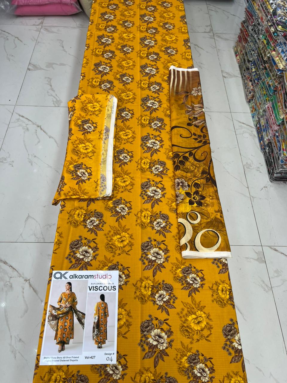 Alkaram Bana Dora Allover Viscose 3PC