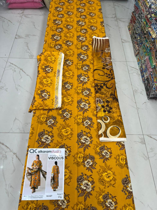 Alkaram Bana Dora Allover Viscose 3PC