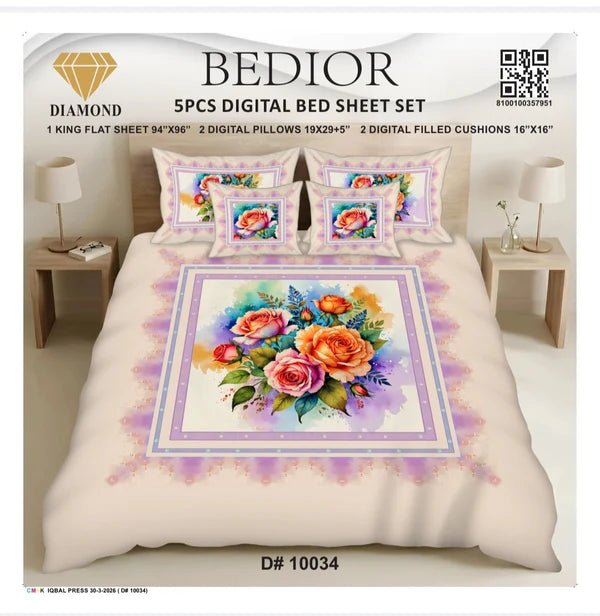 BEDIOR 5PCs DIGITAL BED SHEET SET 10034
