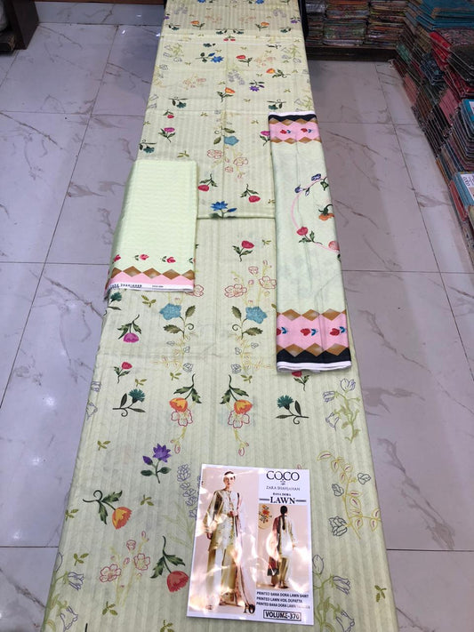 COCO ZARA SHAHJAHAN BANA DORA LAWN 3PC