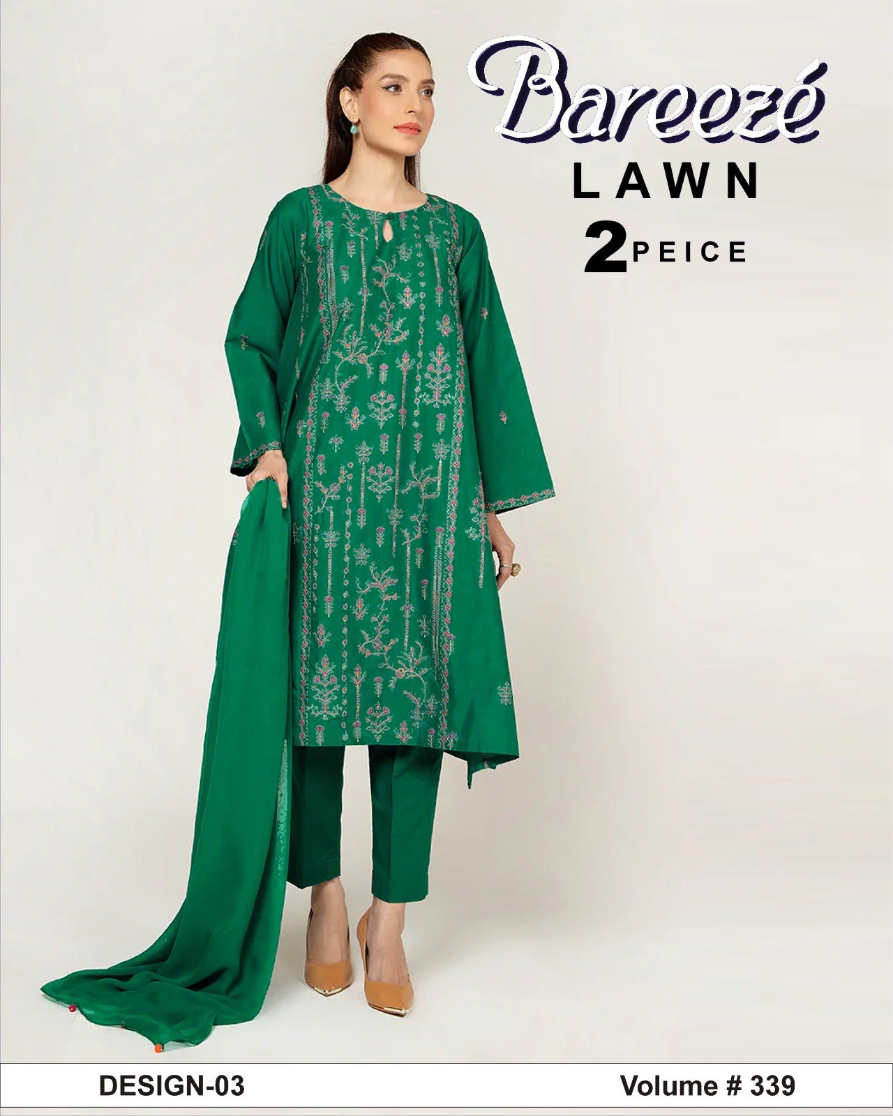 Bareeze Luxury Collection – Embroidered Lawn 2PC