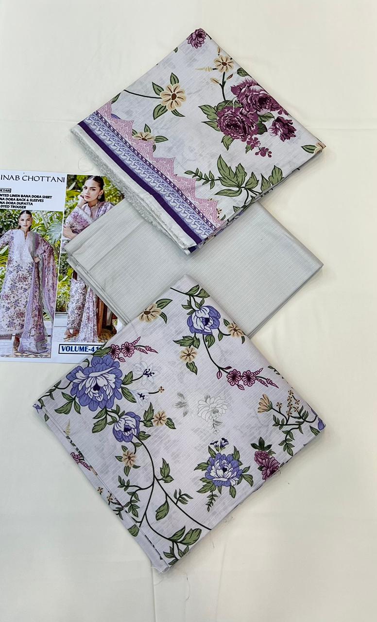 Zainab Chottani Bana Dora linen 3 Pc