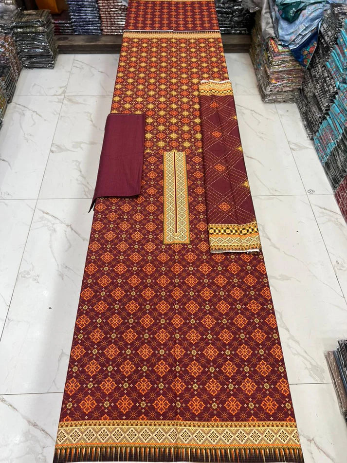 🔥 Fancy Karandi 3PC Winter Collection Launched! 🔥