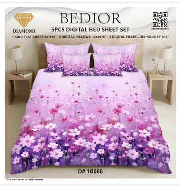 BEDIOR 5PCS DIGITAL BED SHEET SET 10068