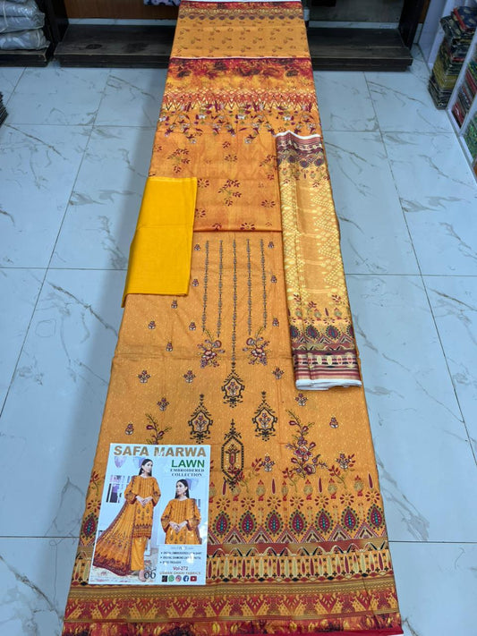 Safa Marwa Original Lawn 3-PC Embroidered Collection