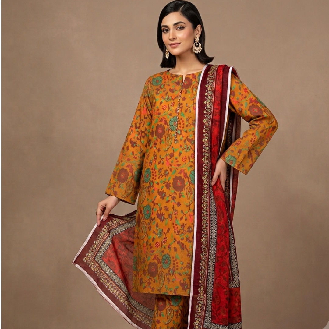 LAWN DUPATTA 3PC BRANDED COLLECTION