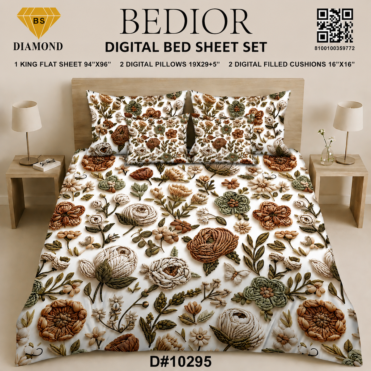BEDIOR 5PCS DIGITAL BED SHEET SET 10295