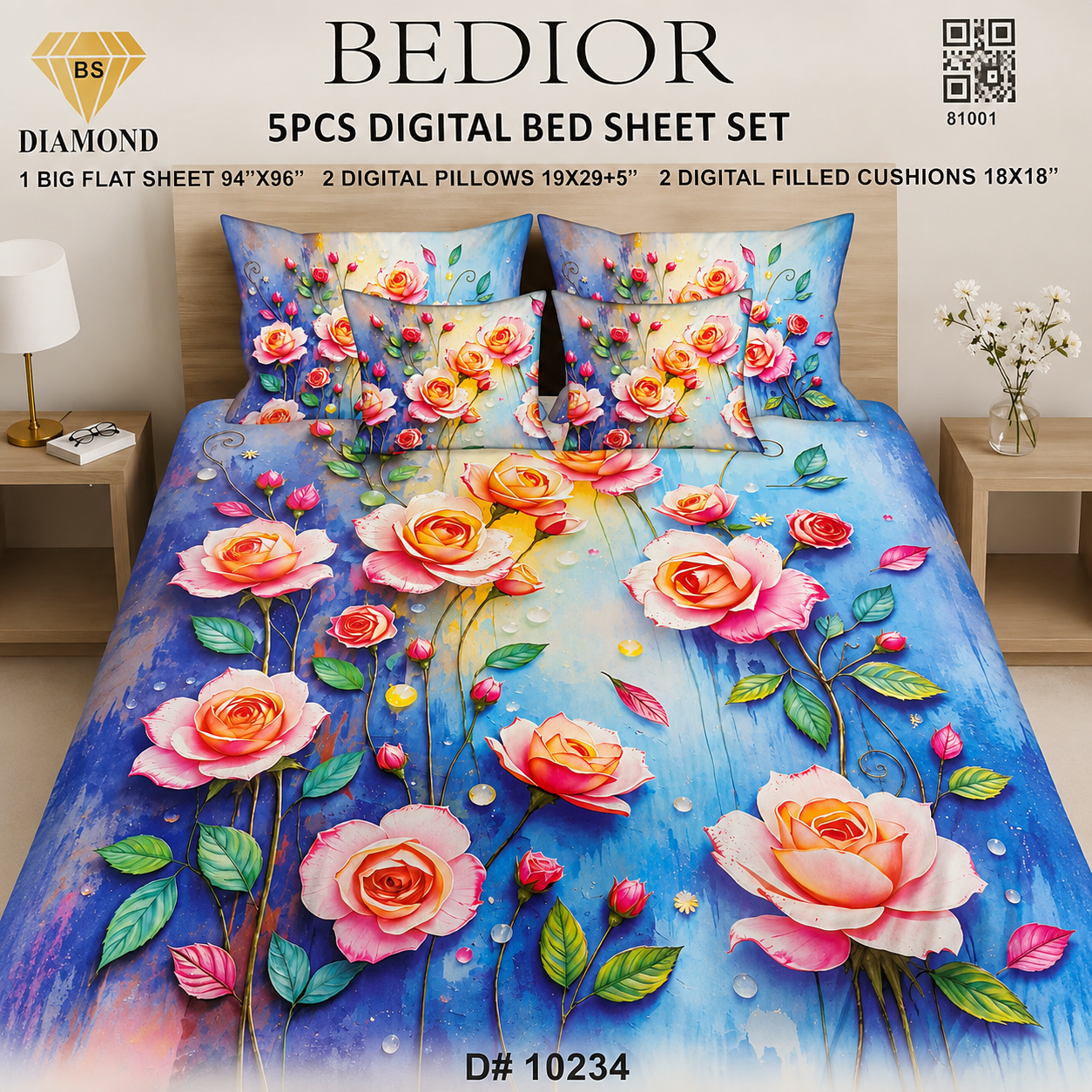 DIGITAL BED SHEET SET 10234
