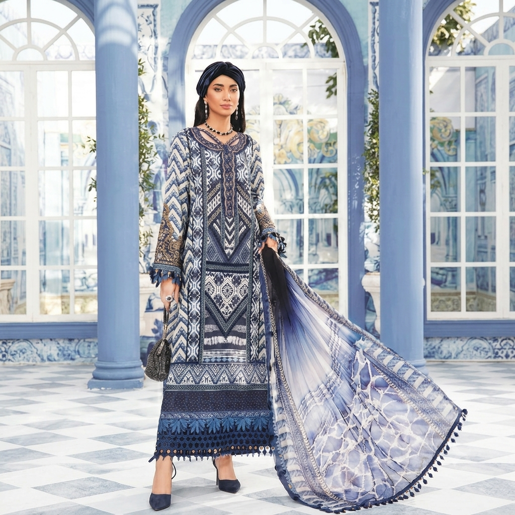 LAWN DUPATTA 3PC BRANDED COLLECTION