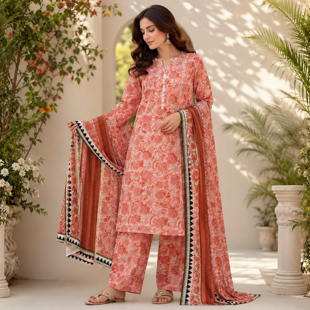 LAWN DUPATTA 3PC BRANDED COLLECTION