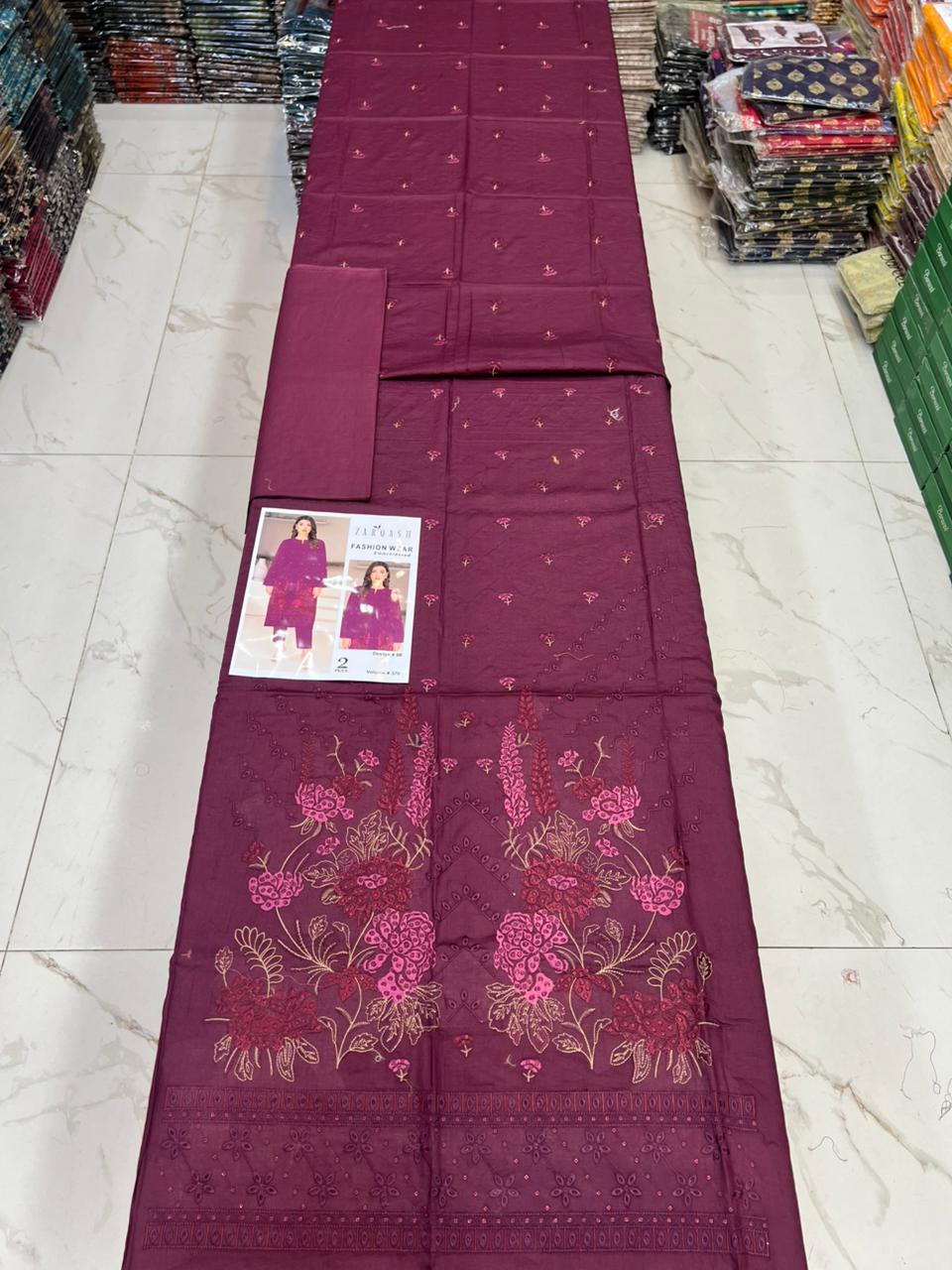 ZARQASH Luxe EMB Lawn 2PC – Summer Edit