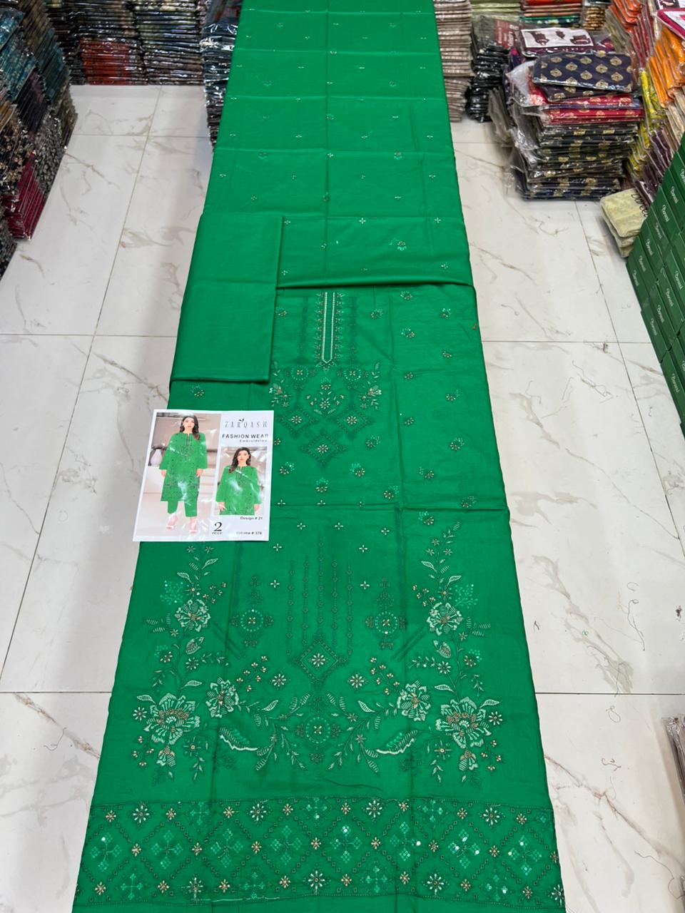 ZARQASH Luxe EMB Lawn 2PC – Summer Edit