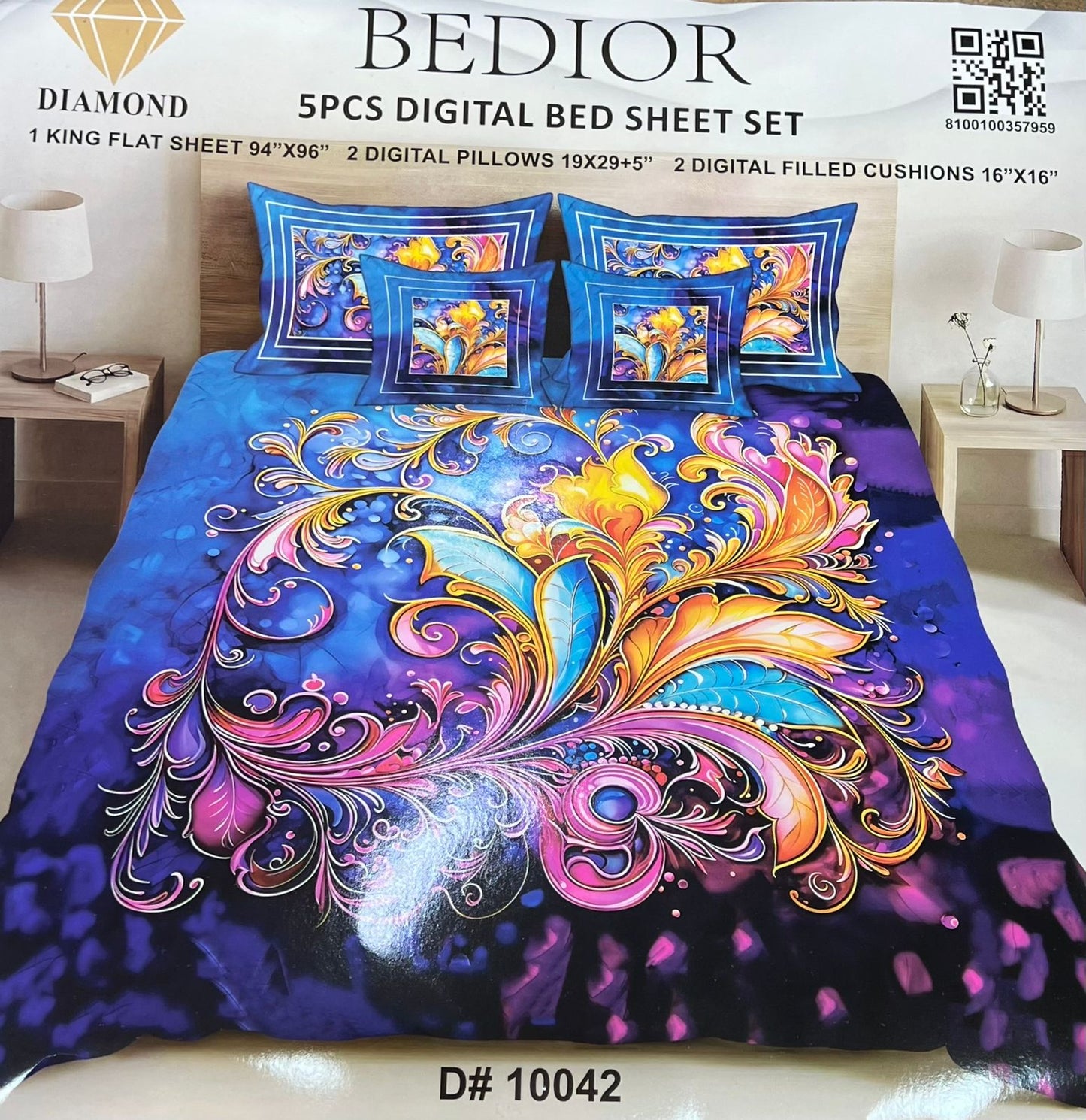 BEDIOR 5PCS DIGITAL BED SHEET SET 10042