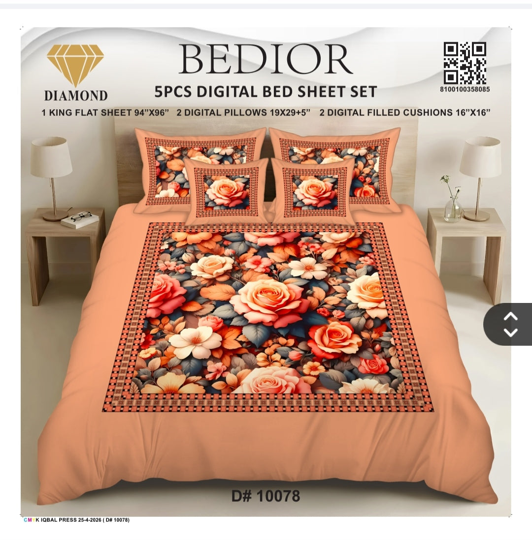 BEDIOR 5PCS DIGITAL BED SHEET SET 10078