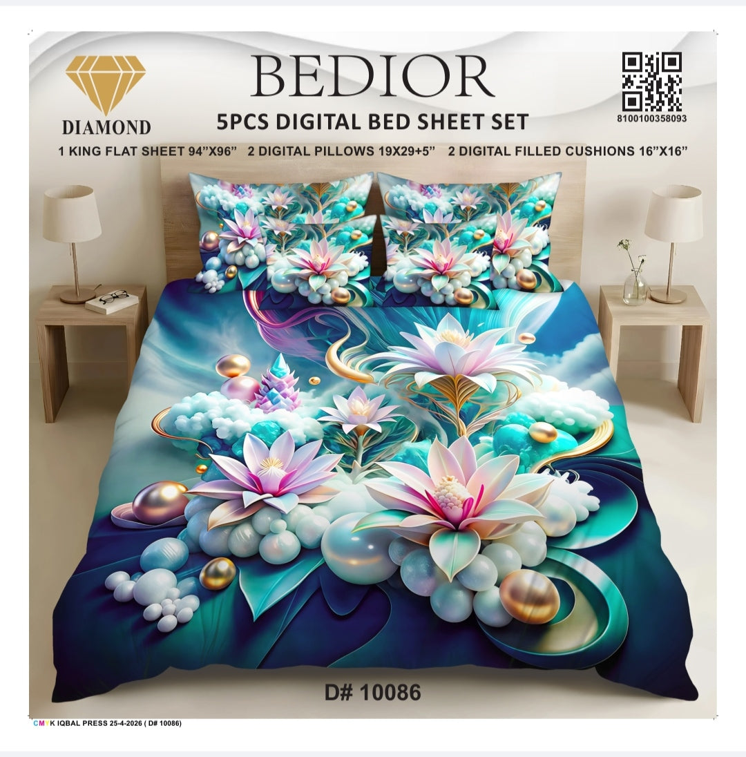 BEDIOR 5PCS DIGITAL BED SHEET SET 10086