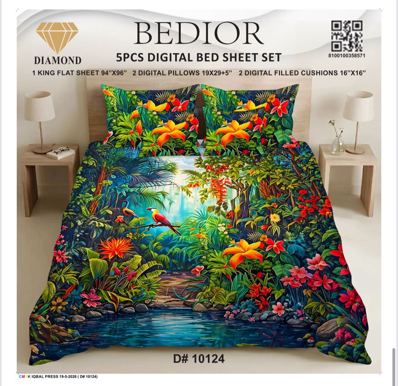 BEDIOR 5PCS DIGITAL BED SHEET SET 10124