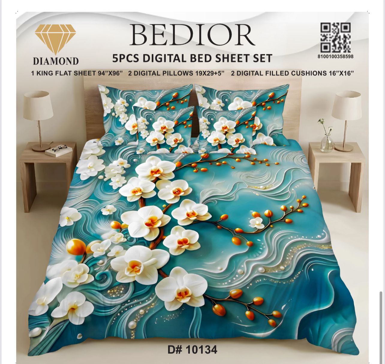 BEDIOR 5PCS DIGITAL BED SHEET SET 10134
