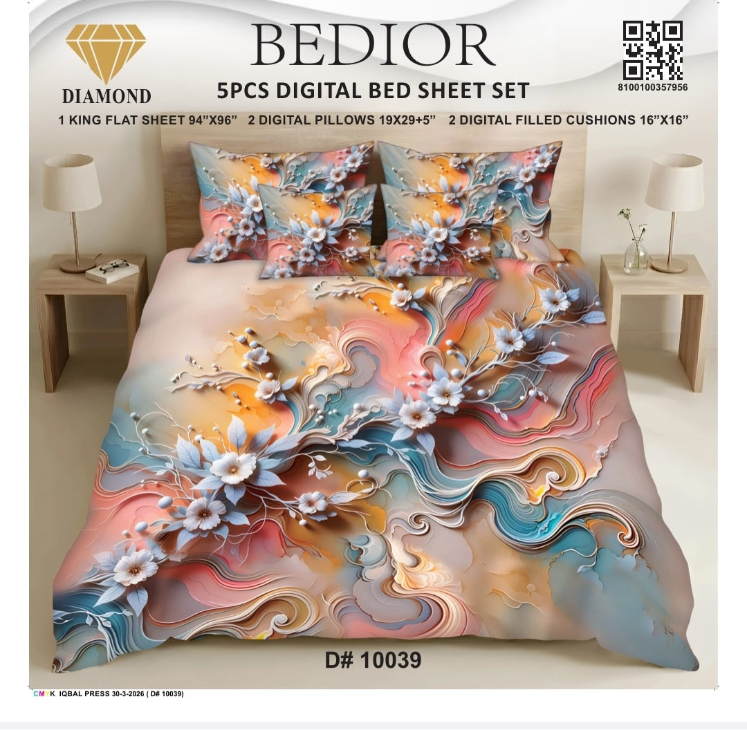 BEDIOR 5PCs DIGITAL BED SHEET SET 10039