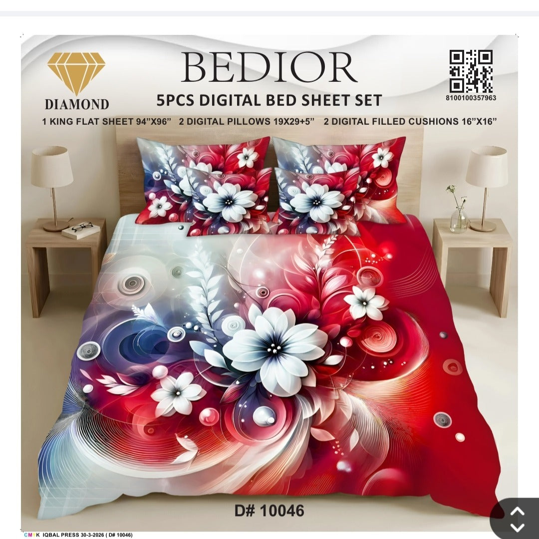 BEDIOR 5PCS DIGITAL BED SHEET SET 10046