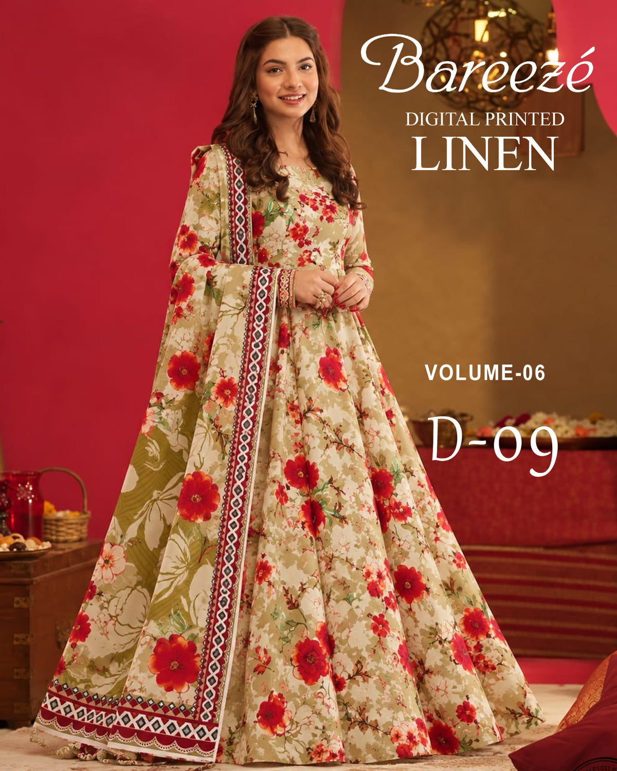 Bareeze Printed Linen 3PC