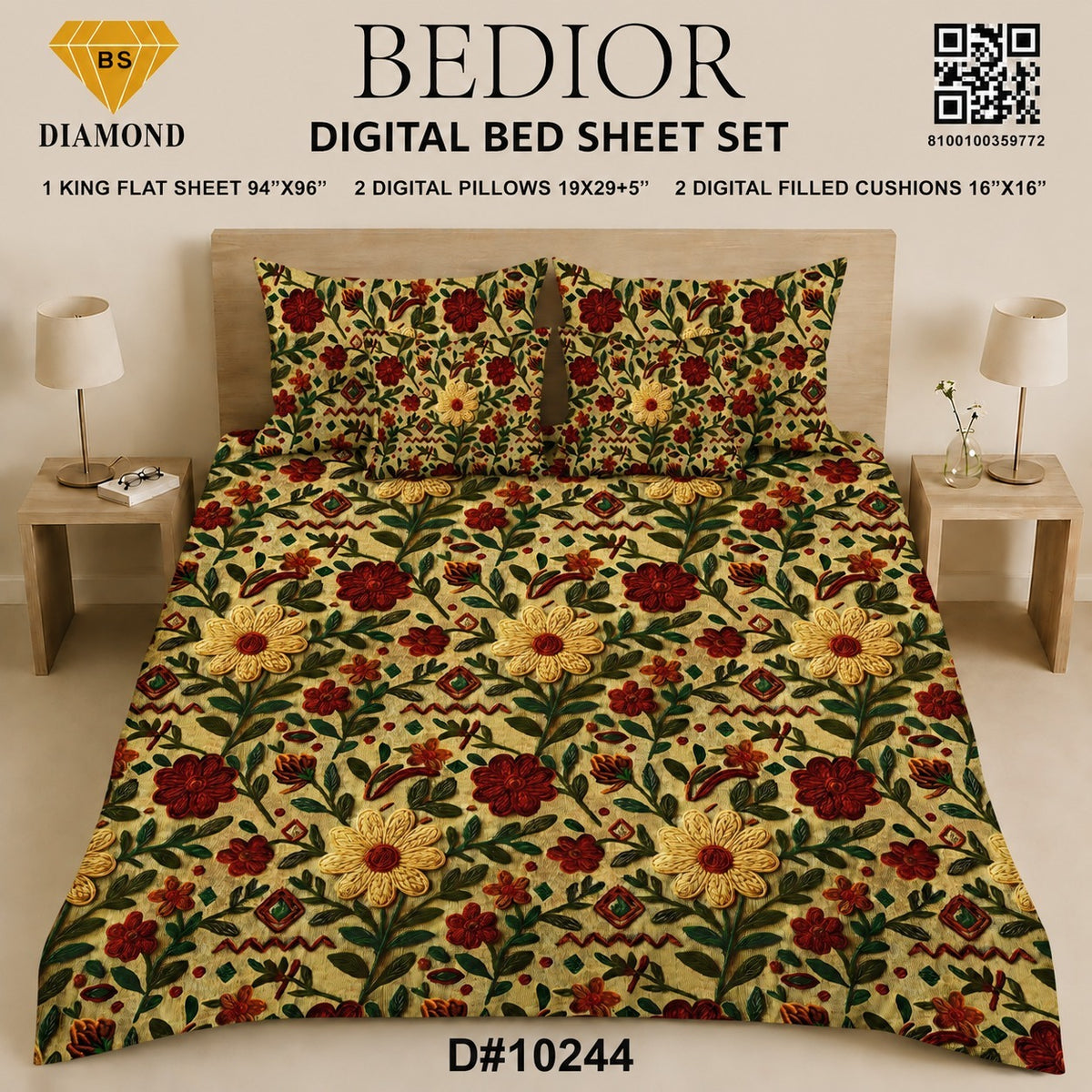 BEDIOR 5PCs DIGITAL BED SHEET SET 10244